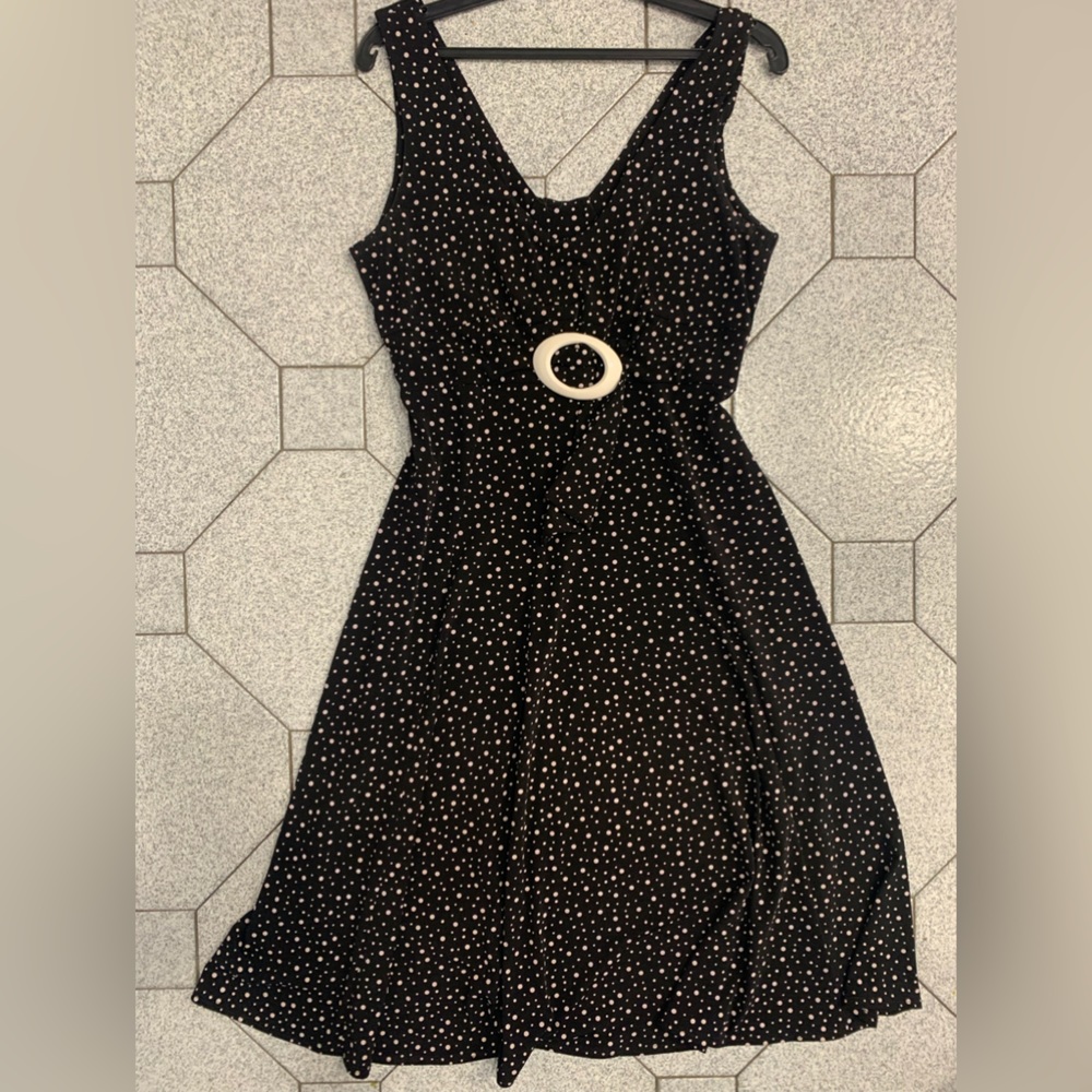 Classic A Line dress! Polka dot! Knee length!